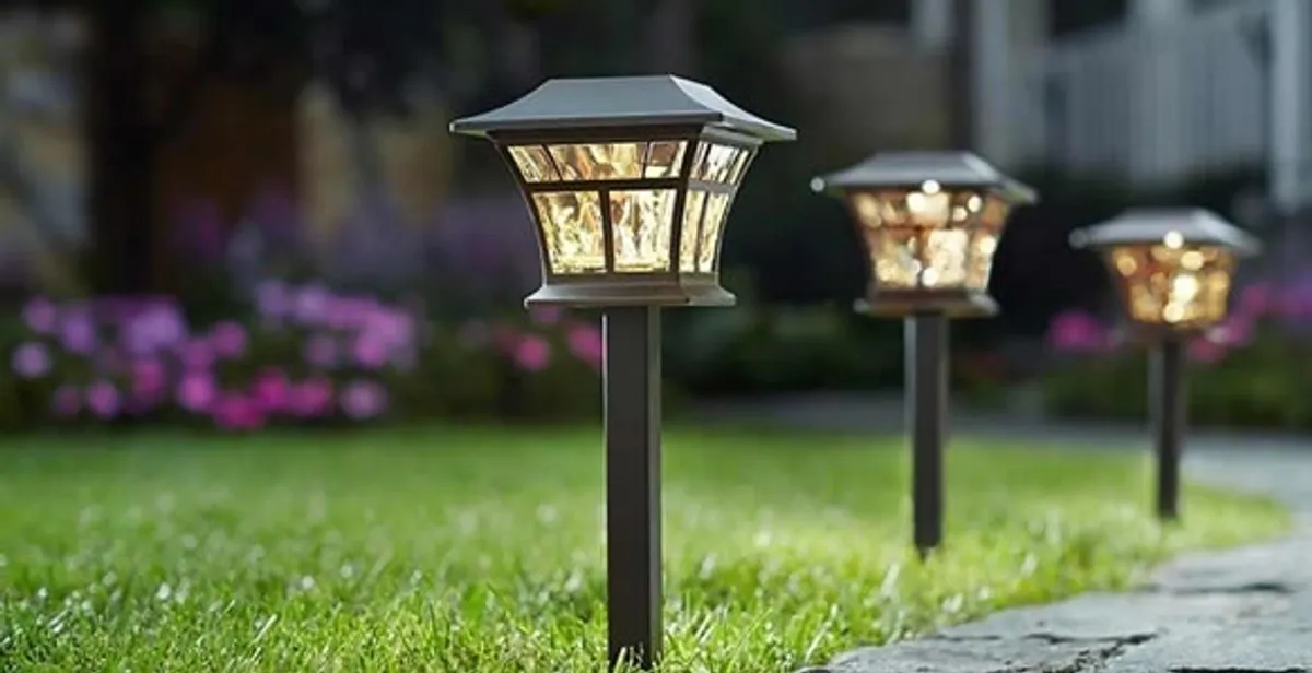 landscape lighting installation services with professionally installed pathway lights in Buffalo, NY